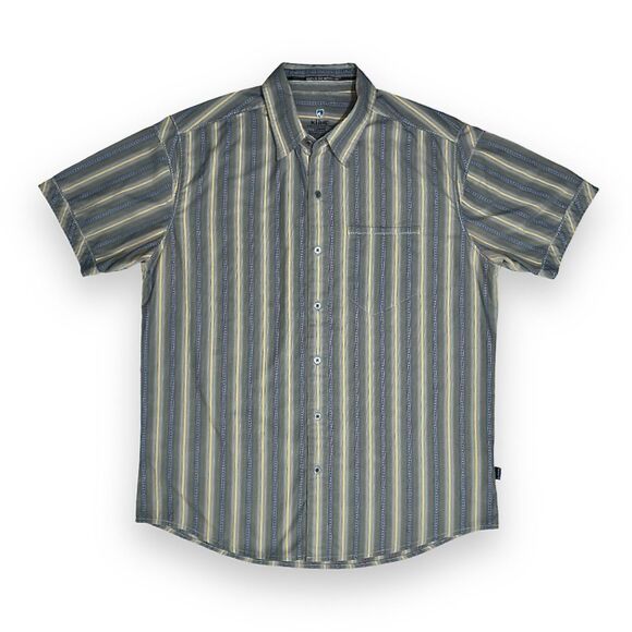 Men's Kuhl Short Sleeve Button-Up Shirt - Striped Outdoor Casual - EUC - Picture 1 of 12